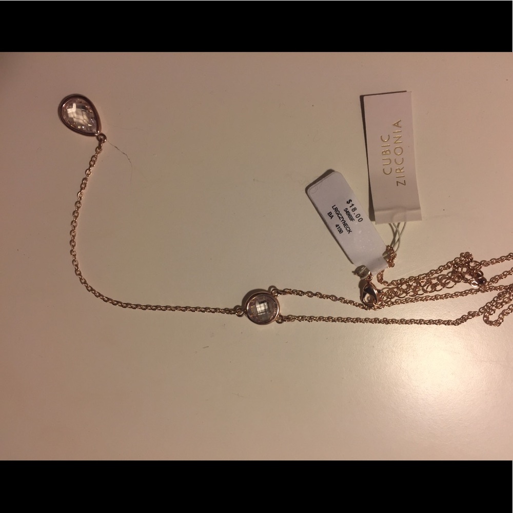 Rose Gold cubic zirconia necklace